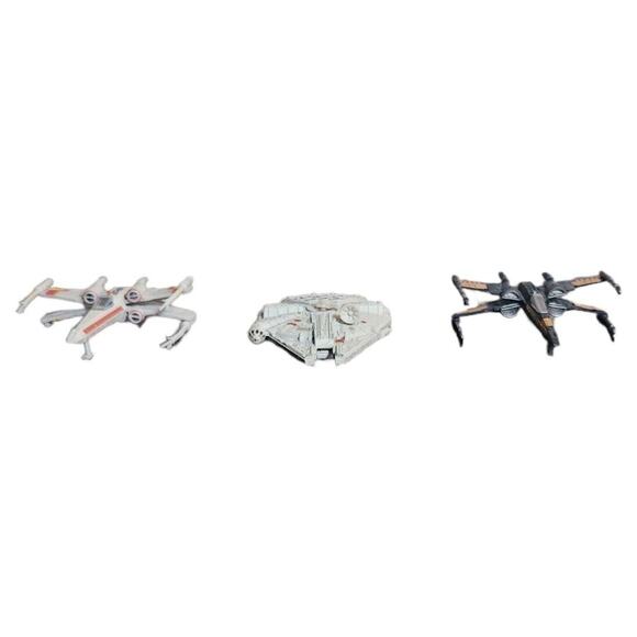 Star Wars X-Fighters And Millennium Falcon Diecast 3" Vehicles Loose Pre-owned - Picture 1 of 11